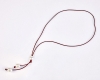 Necklace long length with synthetic pearls in a leather cord