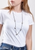 Necklace with metal mat finish bead